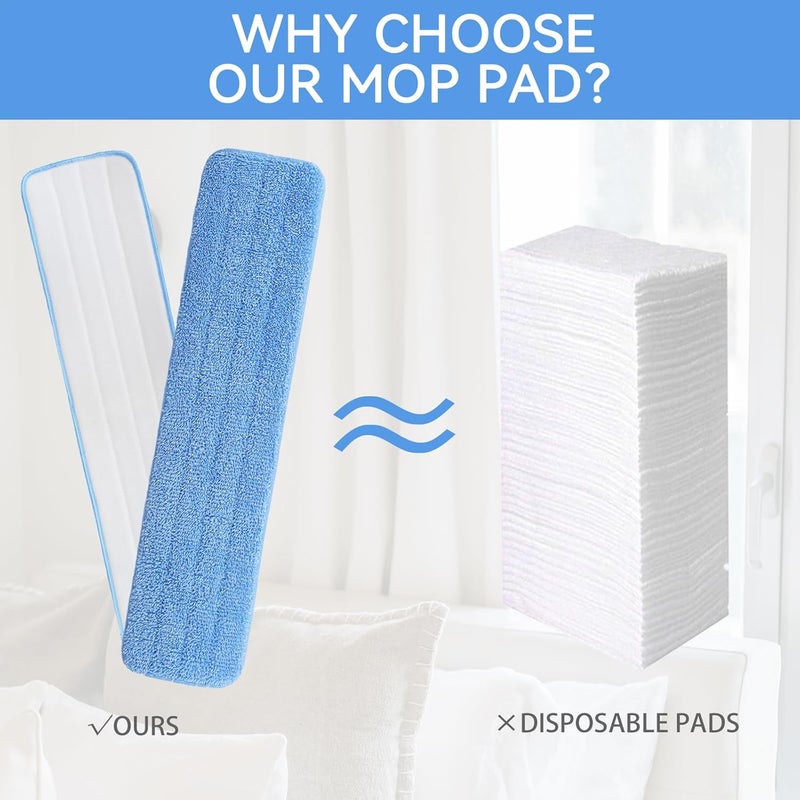 BeiLan Replacement Microfiber Pad for Rubbermaid Commercial 24 Inch Mop Head - 8 Pack Wet & Dry Commercial Cleaning Refills Reusable Mop Refills Fit for Any Microfiber Flat Mop System 24" - Image 4